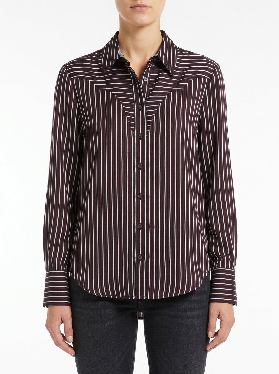 Camisa Diega Costelina Burdeos