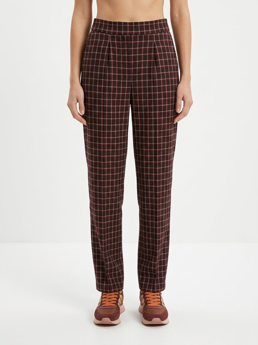 Pantalon Justmine Cuadros Marron
