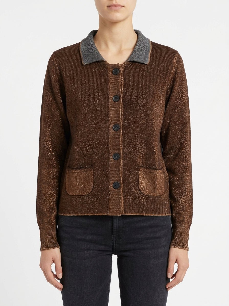 Cardigan Alessandro Aste Aurora Marrone