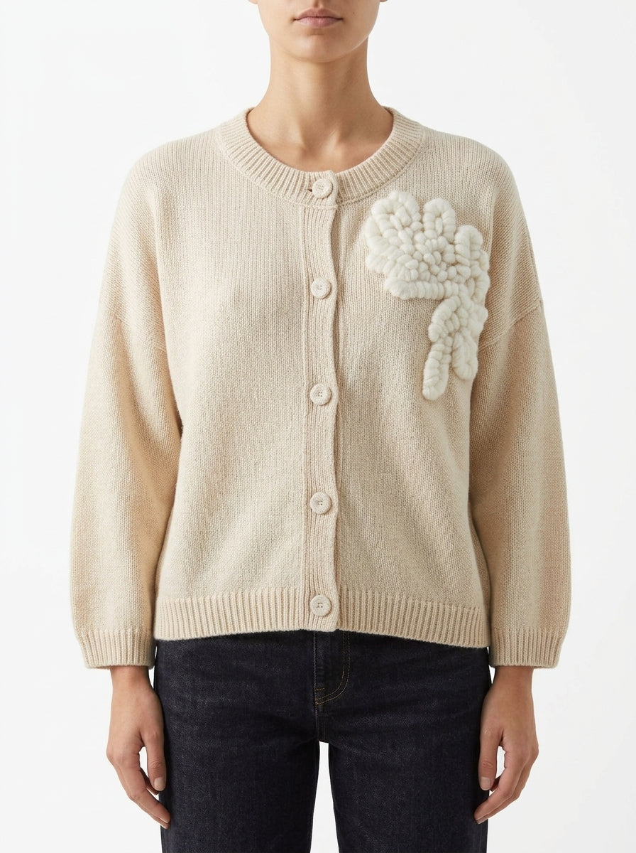 Conti Chelsie Lightweight Cardigan Ecru