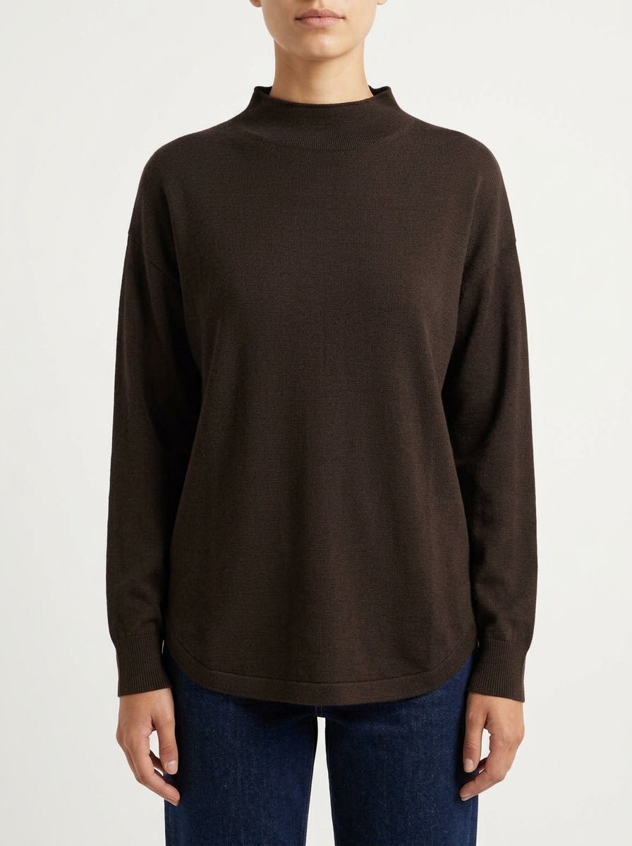Jersey Scaglione High Neck Round Marron