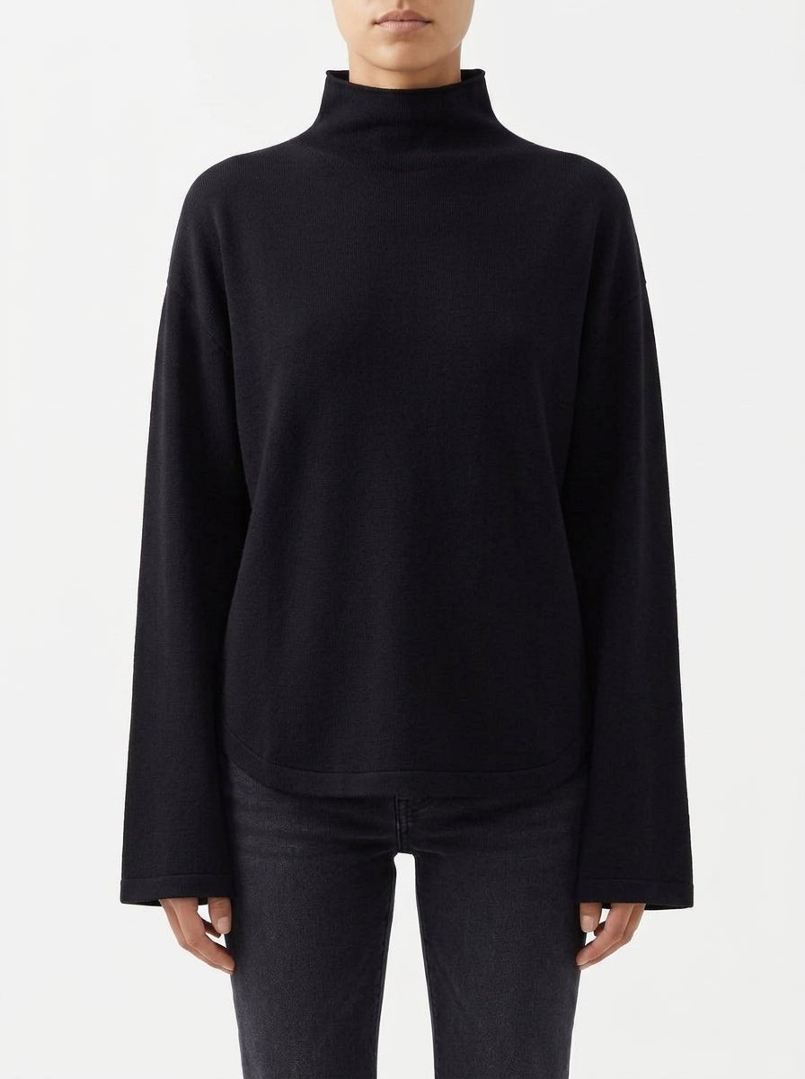 Jersey Scaglione High Neck Round Negro