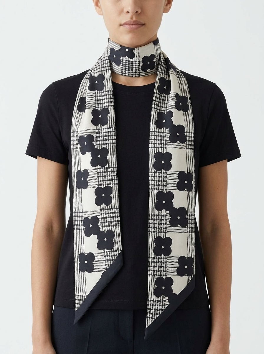 Twilly Il Baco Da Seta Flores y Lineas Blanco