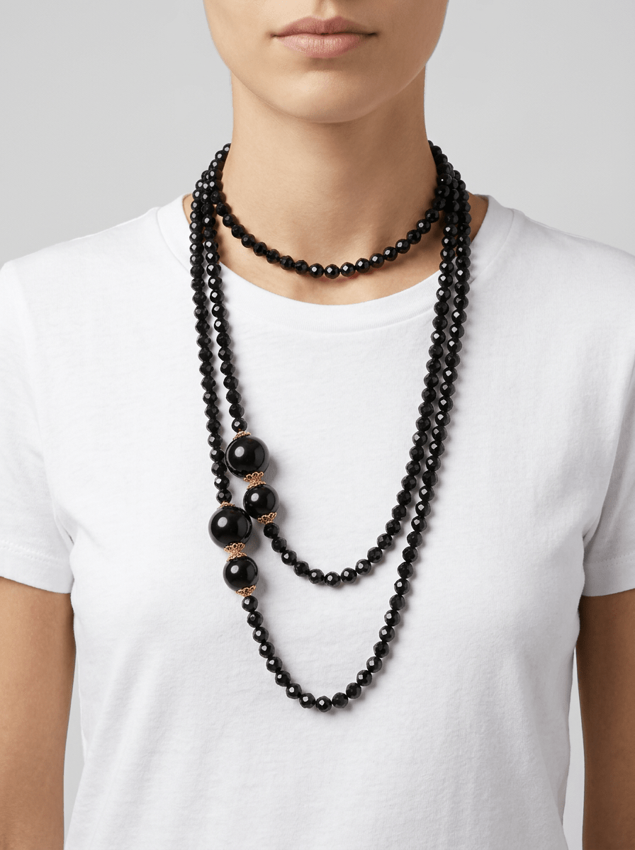 Collar Fabrizio Marcantelli Perlitas Negro Largo