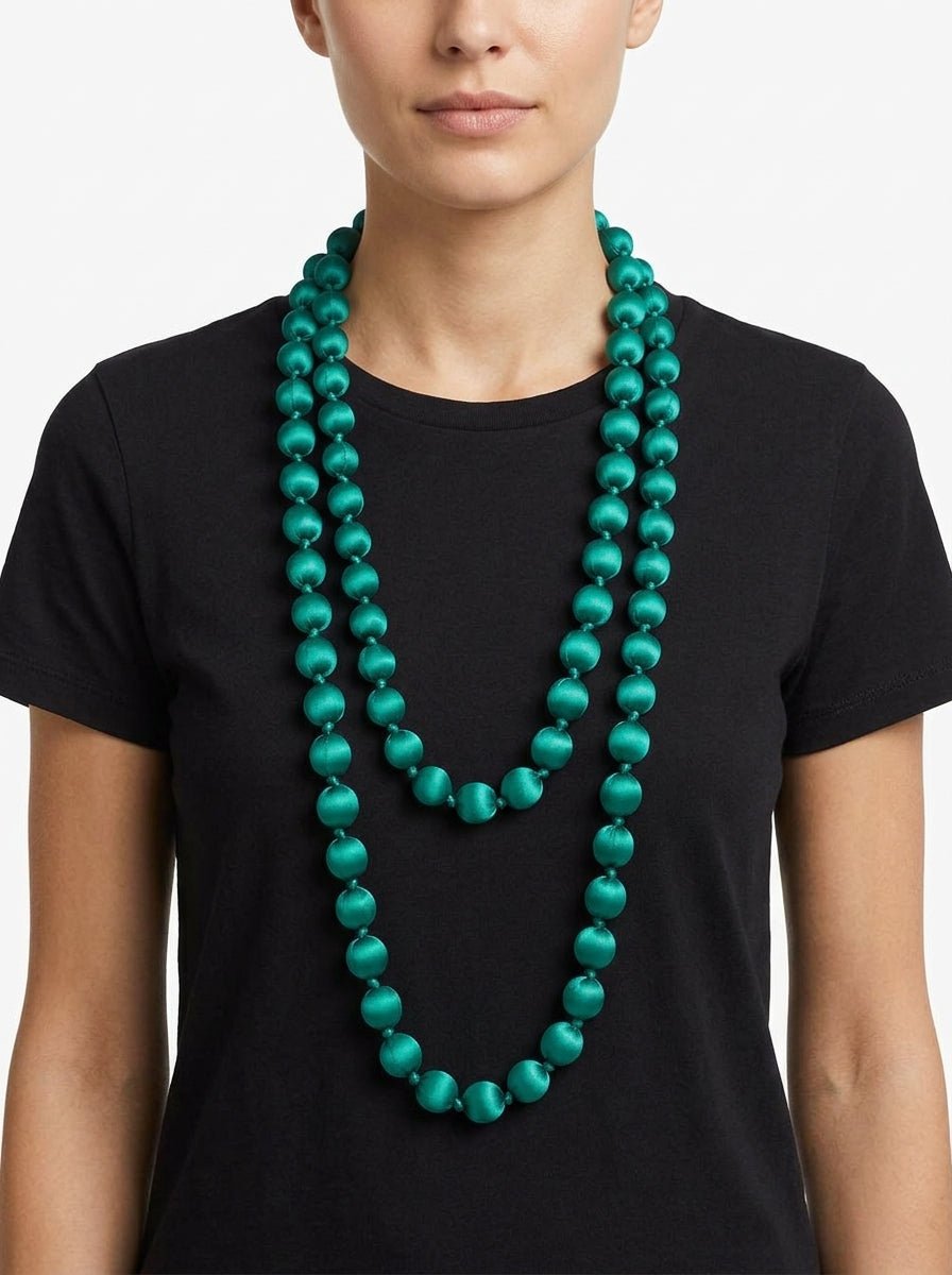 Collana il Baco Da Seta Maxi Balls Silk Petroleum