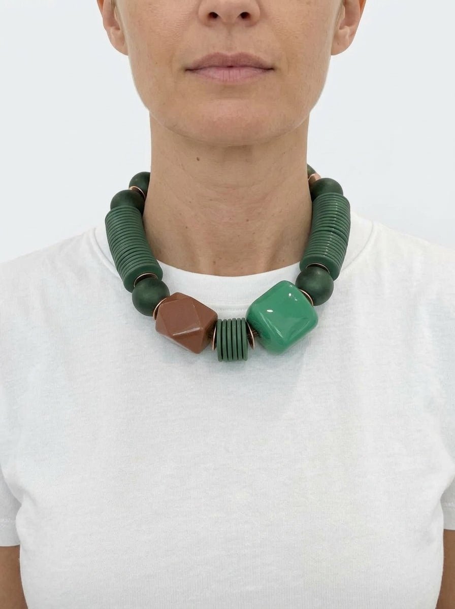 Collana Il Baco Da Seta Perline verdi