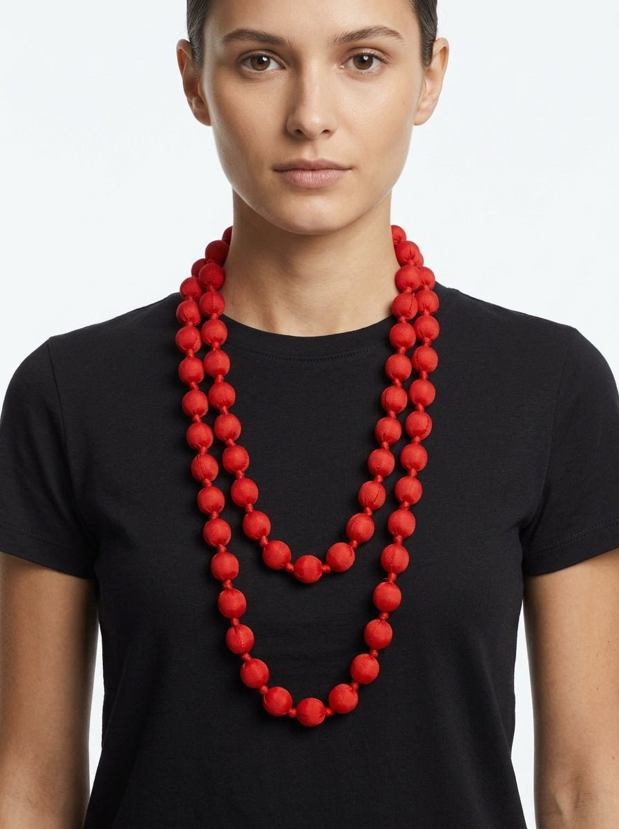 Collana il Baco Da Seta Palline di seta maxi