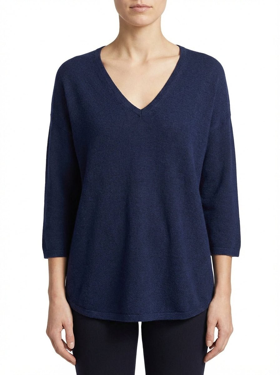 Pull Col V Universel Bleu Marine