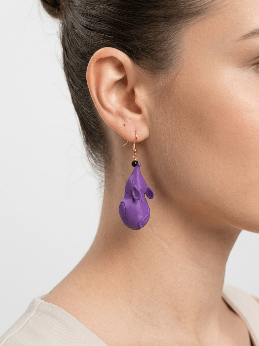 Pendientes Fabrizio Marcantelli Ratón Morado