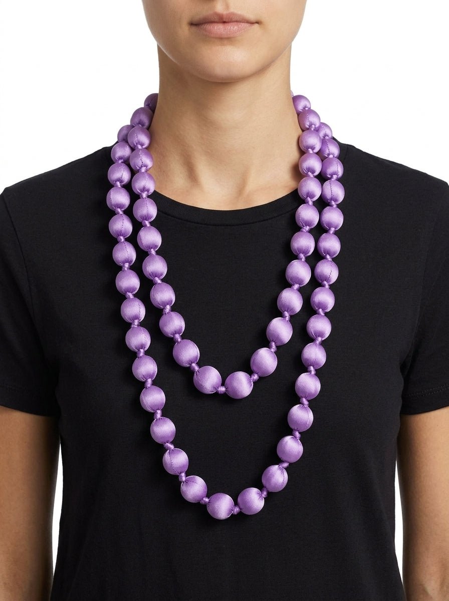 Collana il Baco Da Seta Maxi Balls Silk Lavender