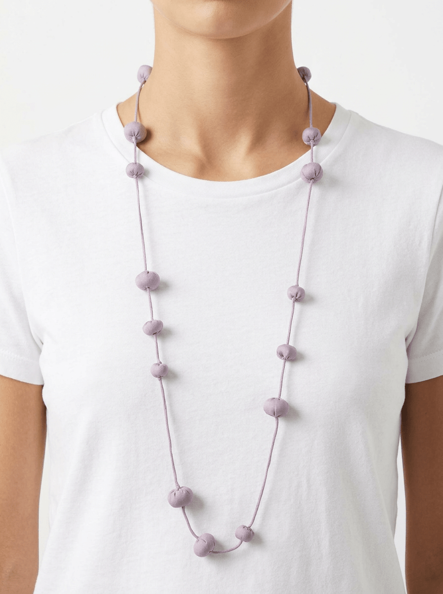 Collar Il Baco Da Seta Bolas De Seda Cocoon Lavanda