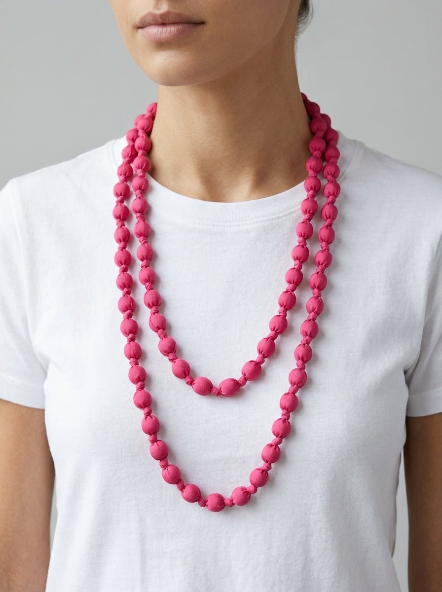 Collar Il Baco Da Seta Bolas De Seda Ciruela