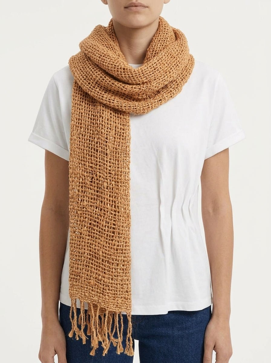Bufanda Il Baco Da Seta Seda Camel