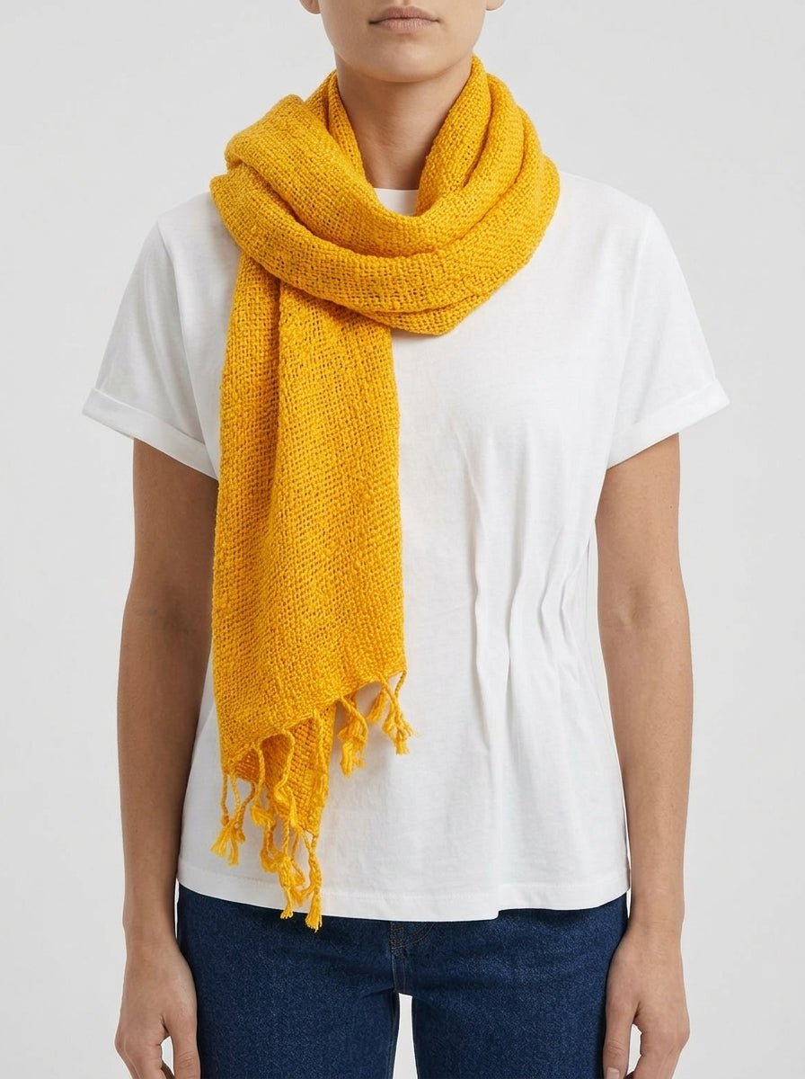 Scarf Il Baco Da Seta Yellow Silk