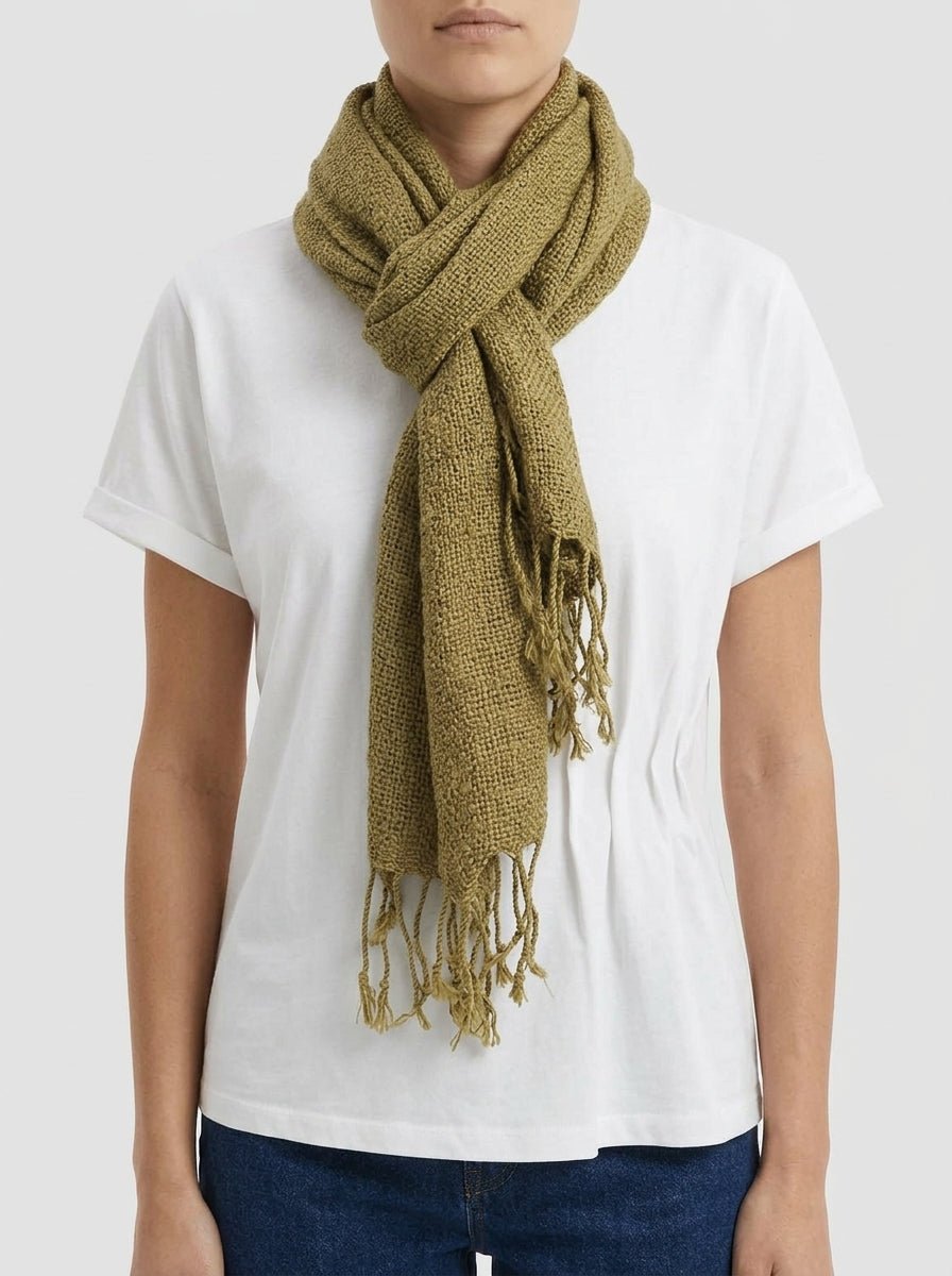Scarf Il Baco Da Seta Olive Silk