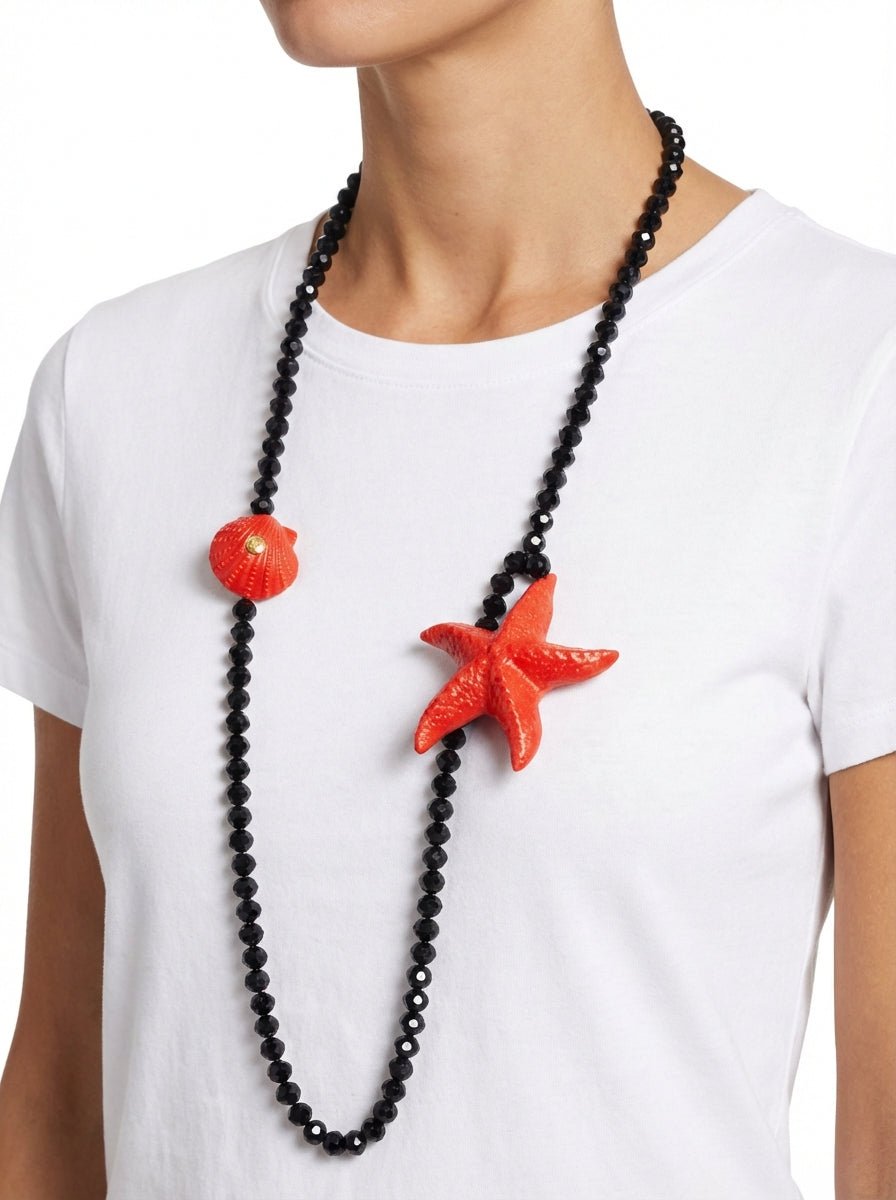 Collana Fabrizio Marcantelli Stella Arancione Navy