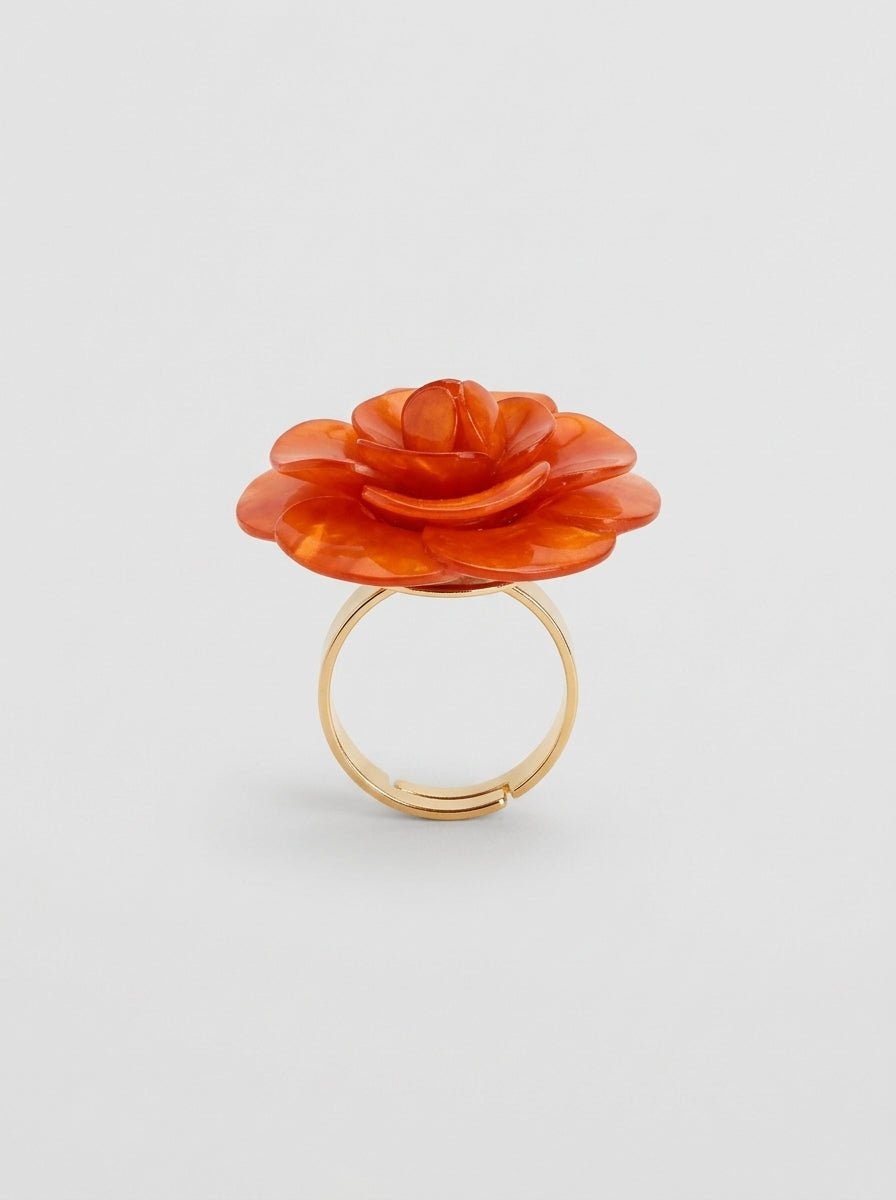 Anillo Il Baco Da Seta Camelia Naranja