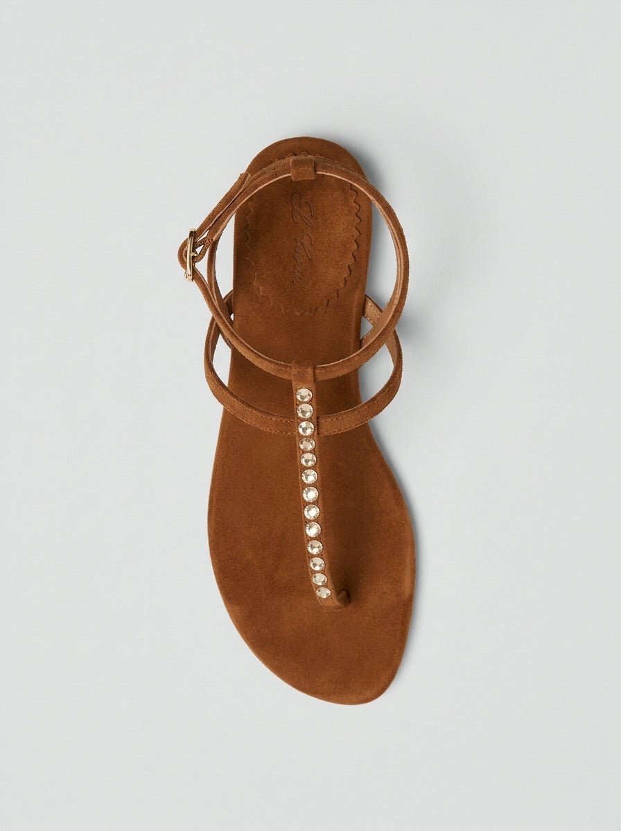 Sandalia Le Capresi Marina Strass Cuoio