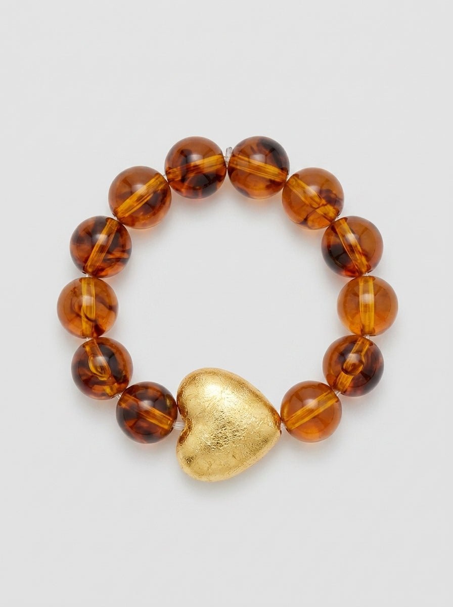 Pulsera Fabrizio Marcantelli Bolas Miel Corazon