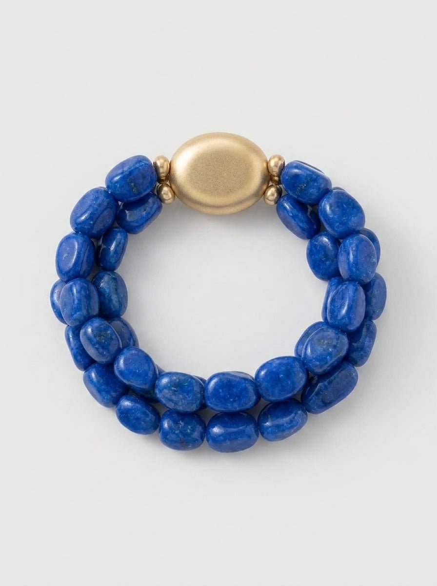 Pulsera Il Baco Da Seta 3 Tiras Cuentas Azul