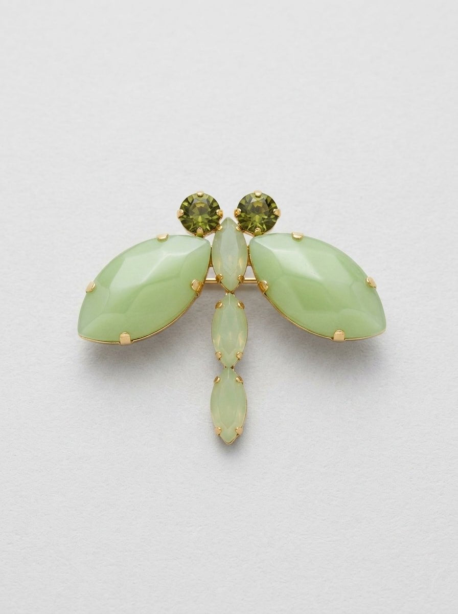 Broche Unique Libelula Verde