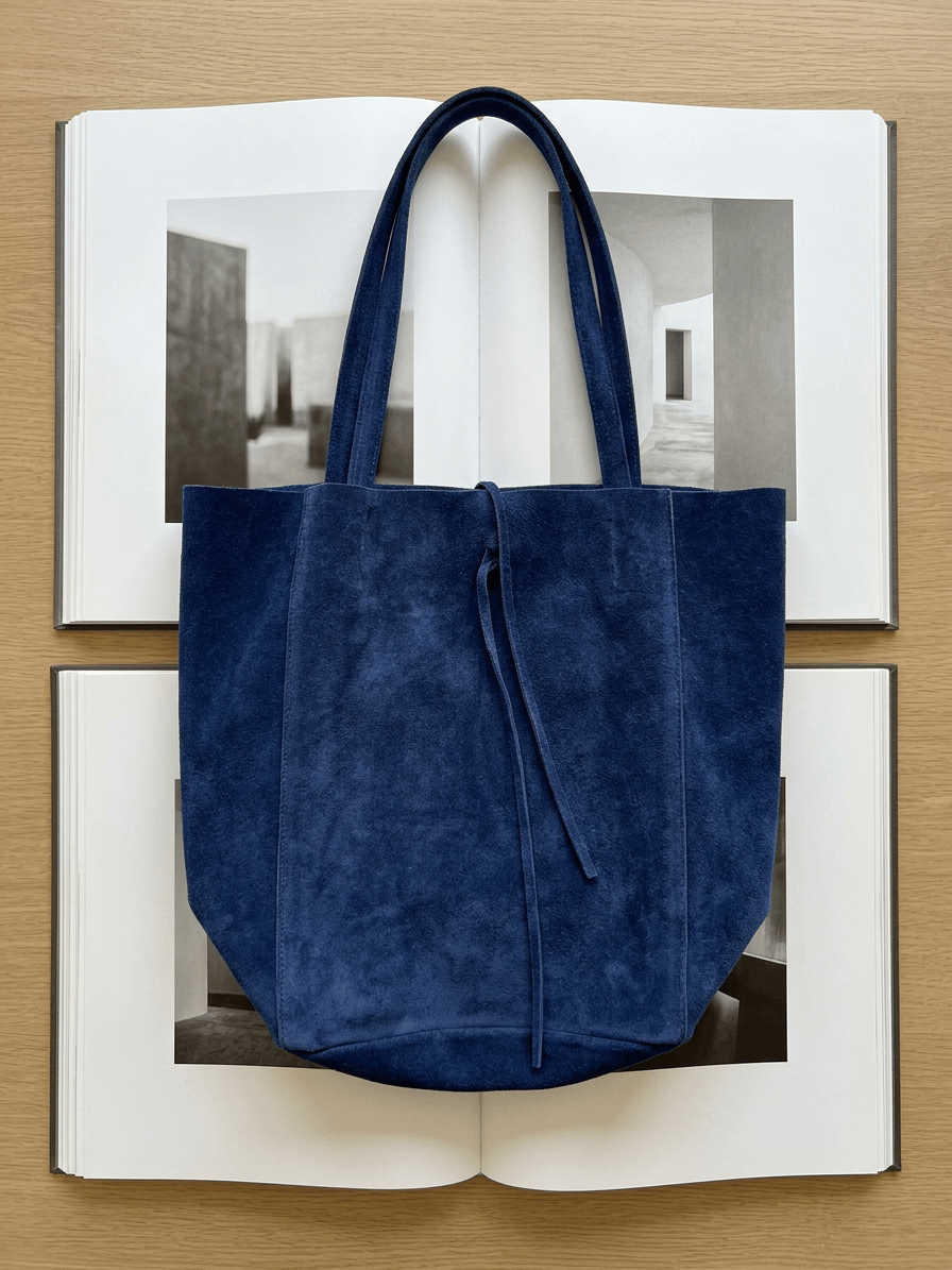 Bolso Maison Fanli Daim Azul Denim