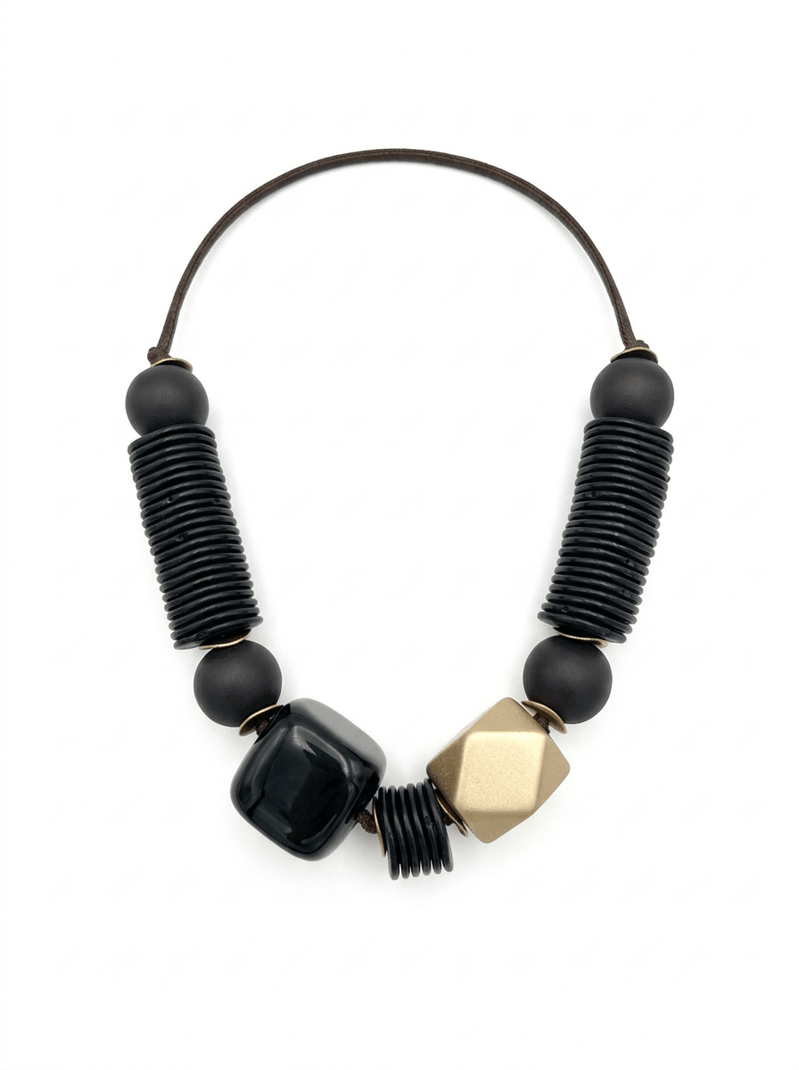 Collar Il Baco Da Seta Cuentas Negro