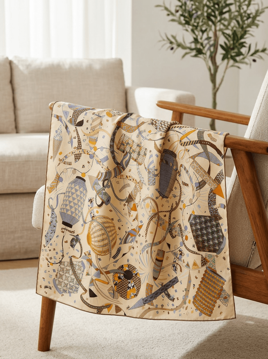 Foulard Maison Fanli Blue Lanterns