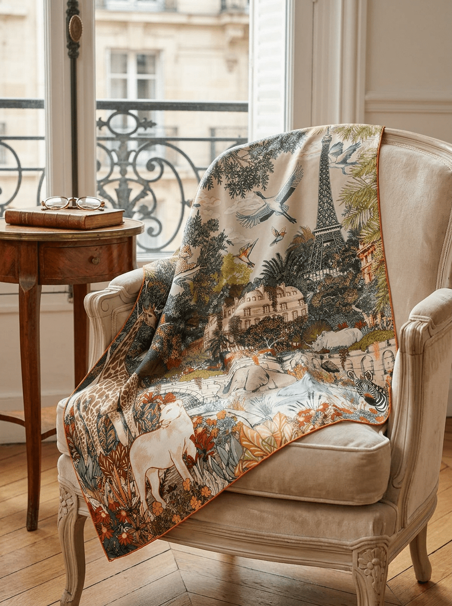 Foulard Maison Fanli Paris Vert Sauvage
