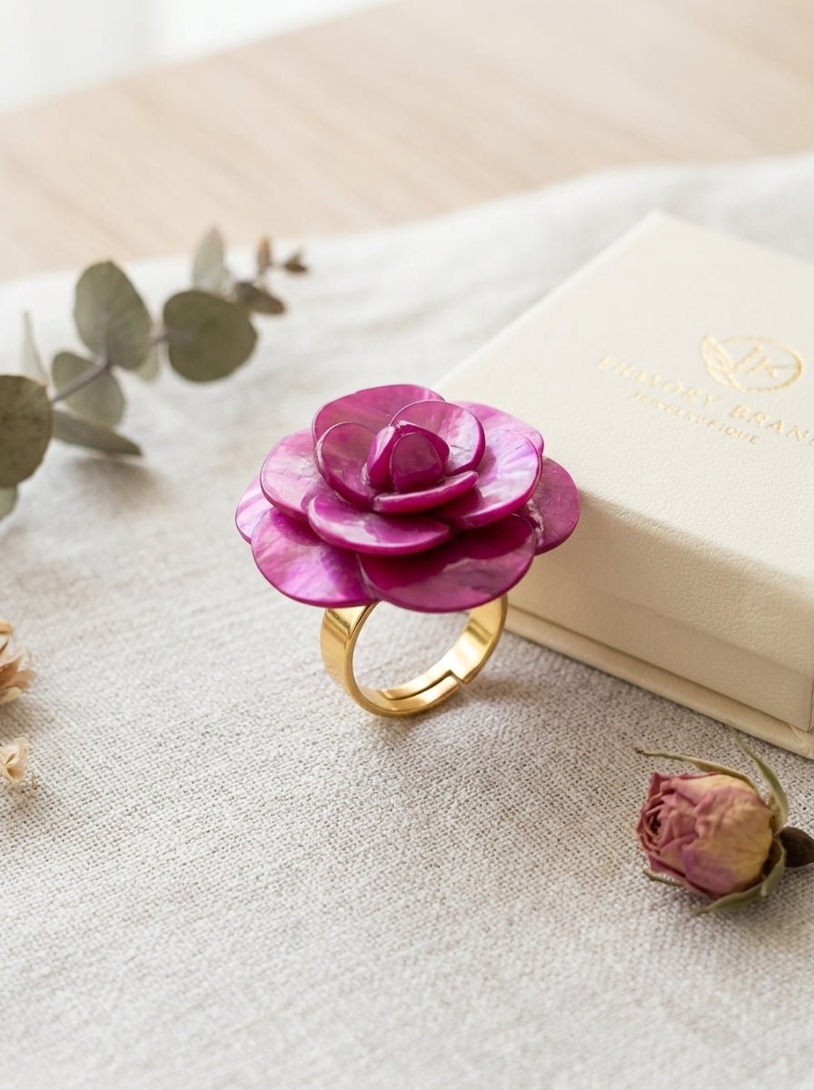 Anillo Il Baco Da Seta Camelia Buganvilla