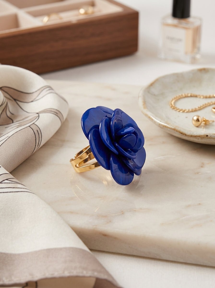 Anillo Il Baco Da Seta Camelia Azul