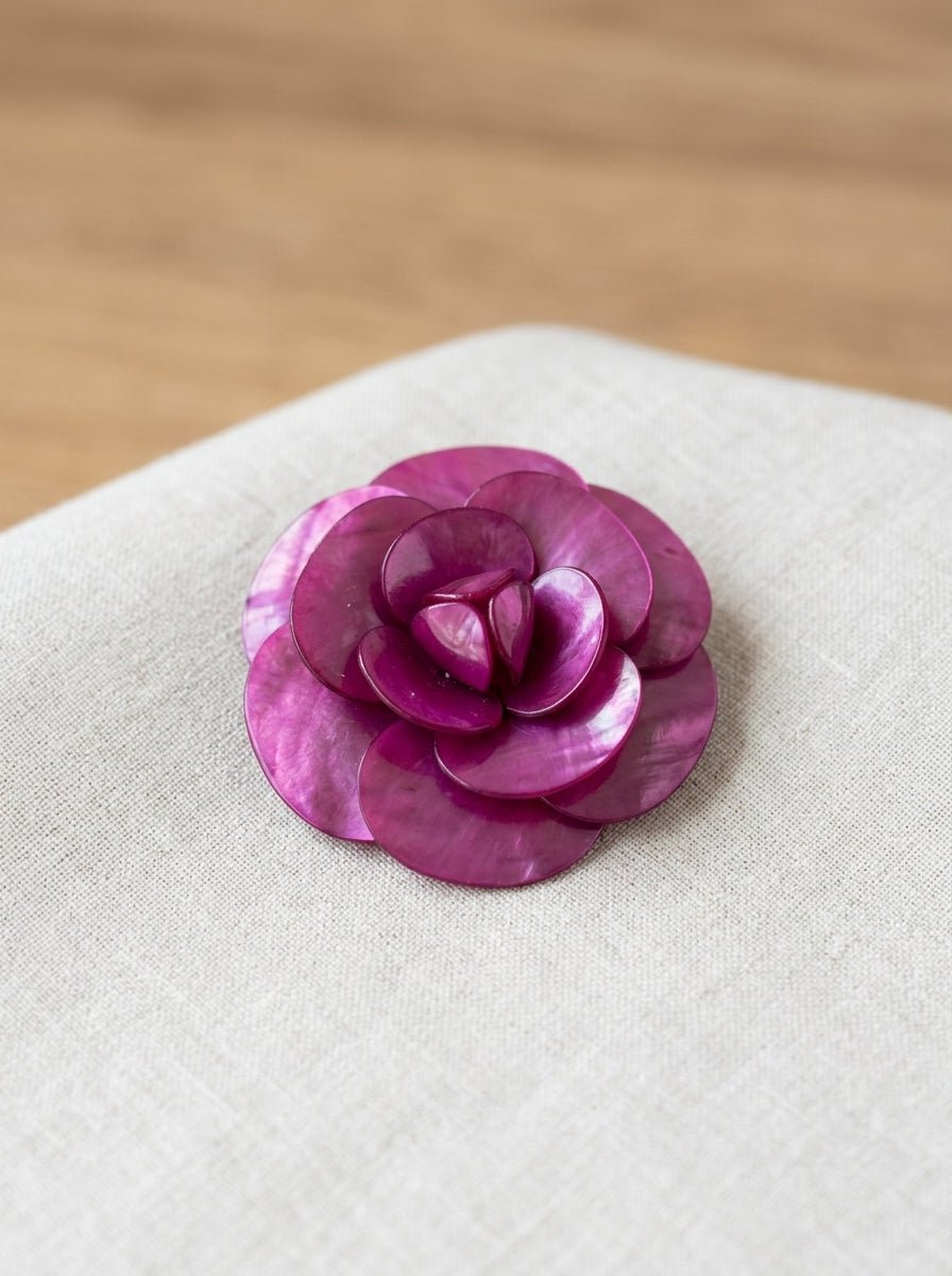 Broche Il Baco Da Seta Camelia Buganvilla