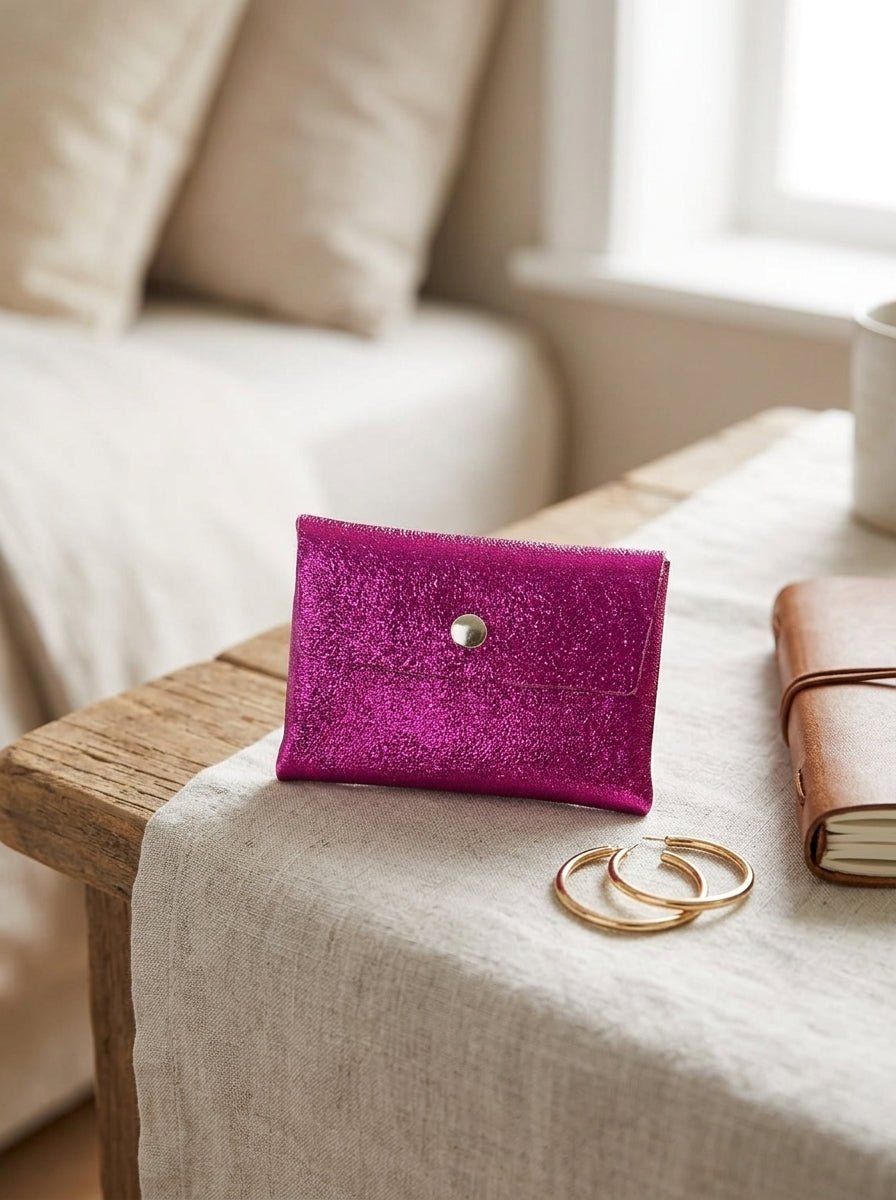 Glitter fuchsia wallet