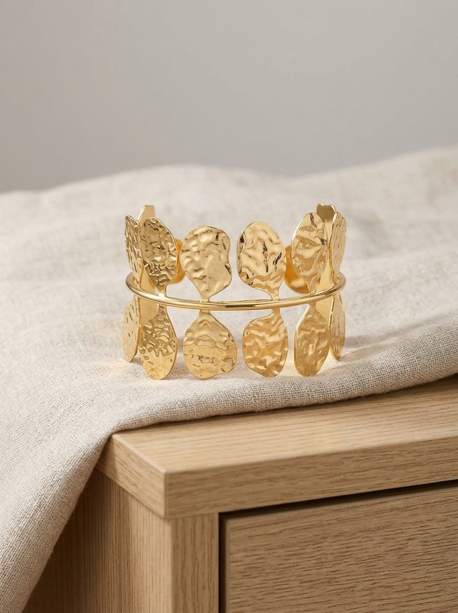 Pulsera Il Baco Da Seta Hojas Dorada