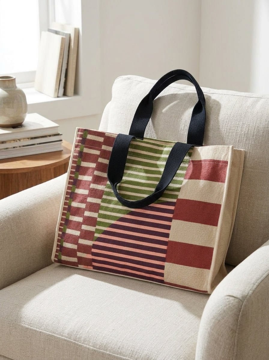 Striped Jute Mapoésie Bag