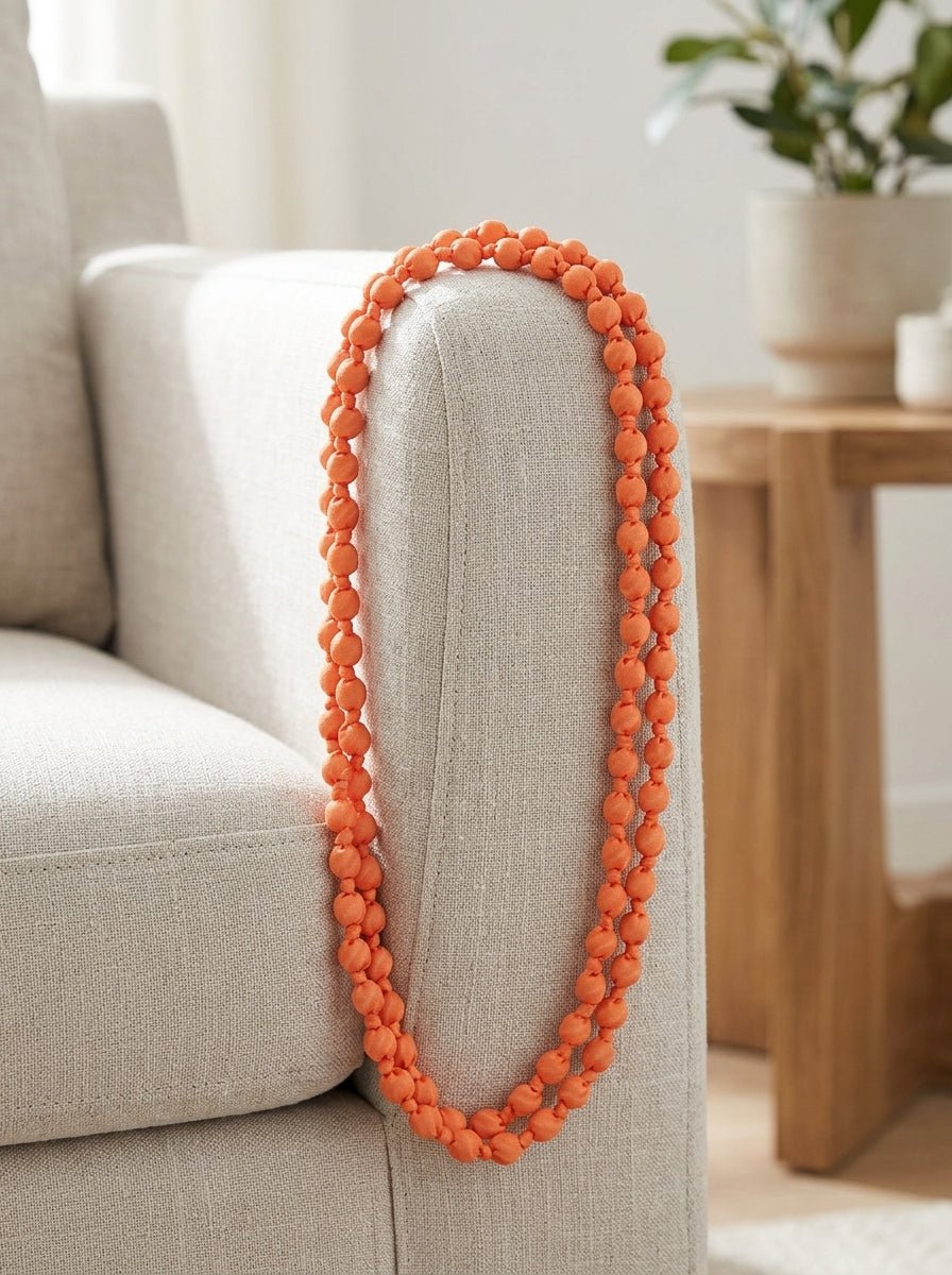 Collar Il Baco Da Seta Bolas Seda Coral