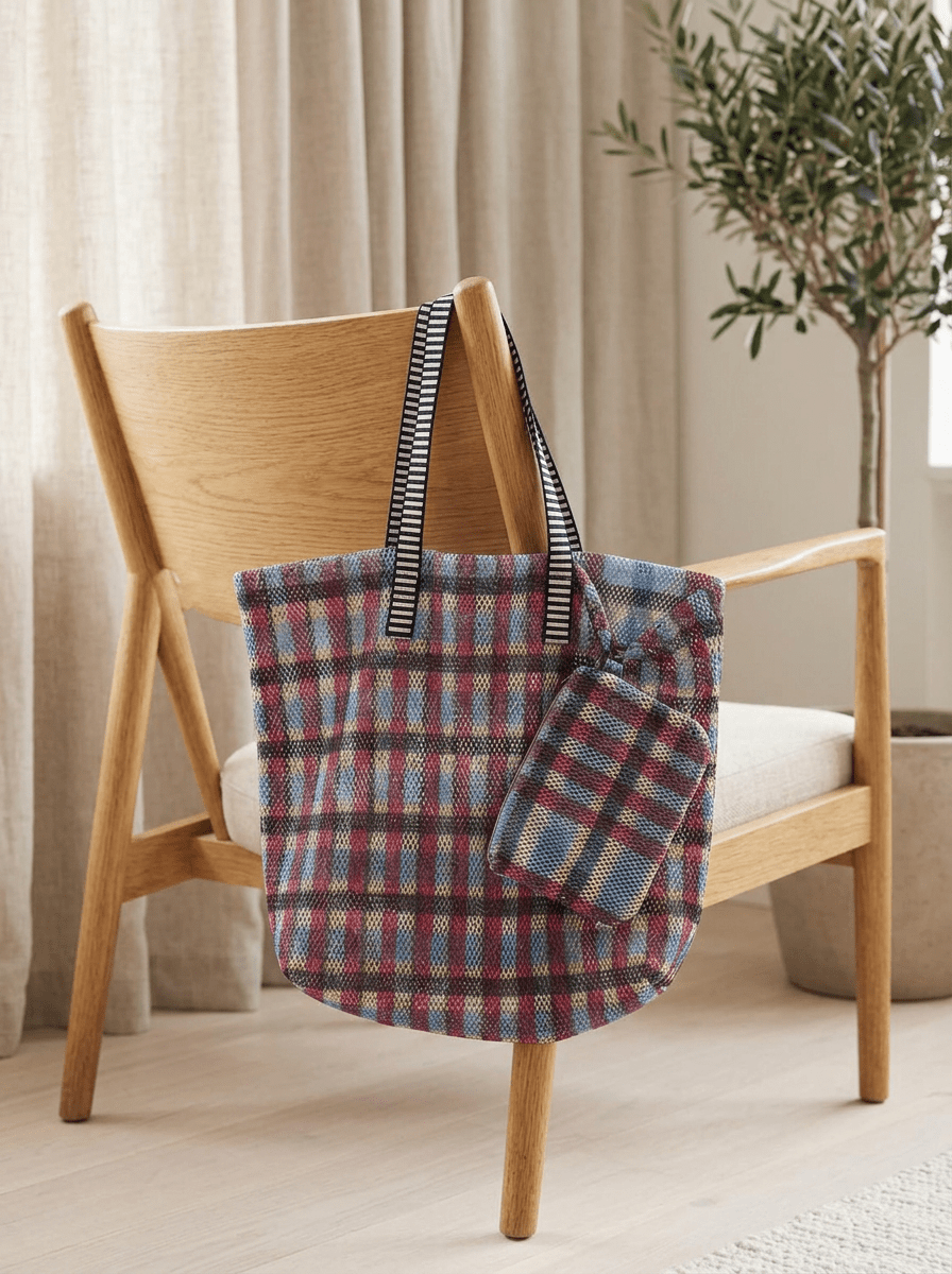 Borsa a quadretti blu Epice Kanpur B