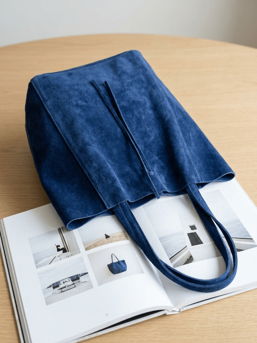 Bolso Maison Fanli Daim Azul Denim