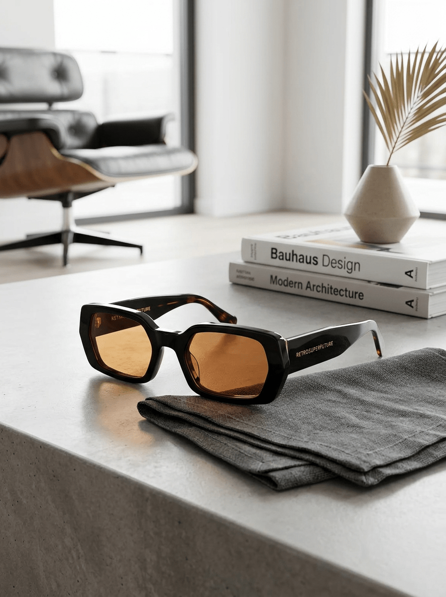 Lunettes de soleil rétro Super Future L'altro Ambre