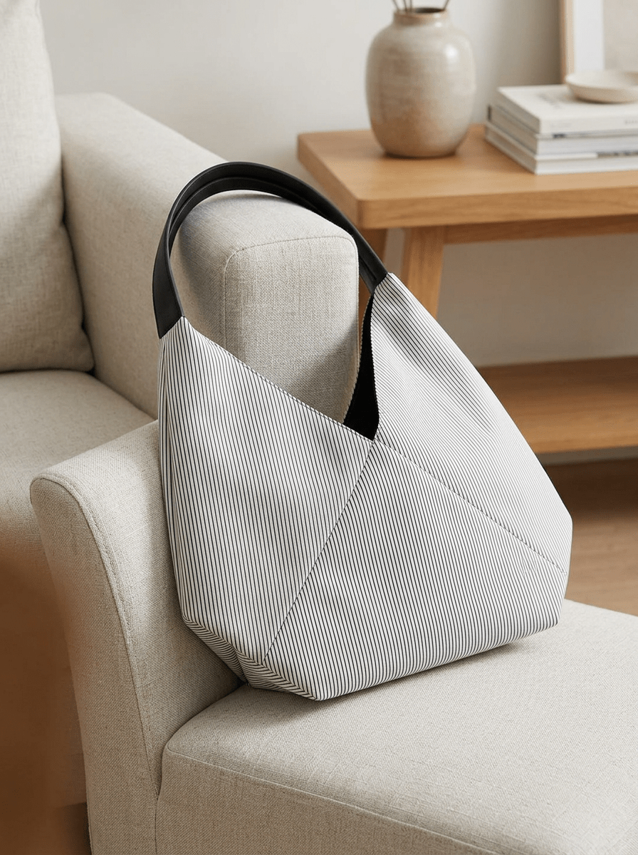 Bolso In·Zu Bevel Rayas Blanco y Negro