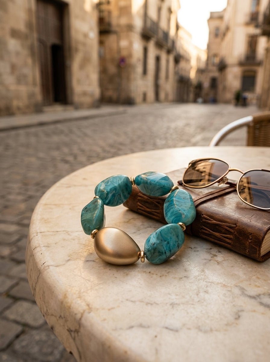 Pulsera Il Baco Da Seta Cuentas Turquesa