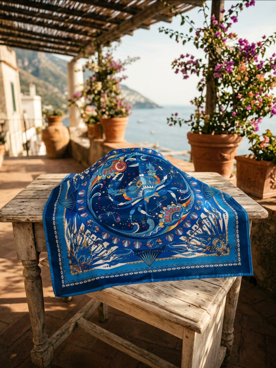 Foulard Maison Fanli Cancro Blu