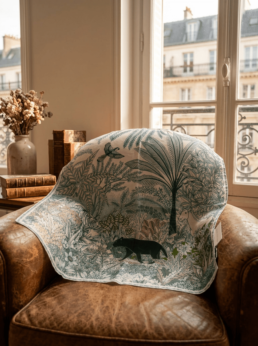 Maison Fanli Green Panther Foulard