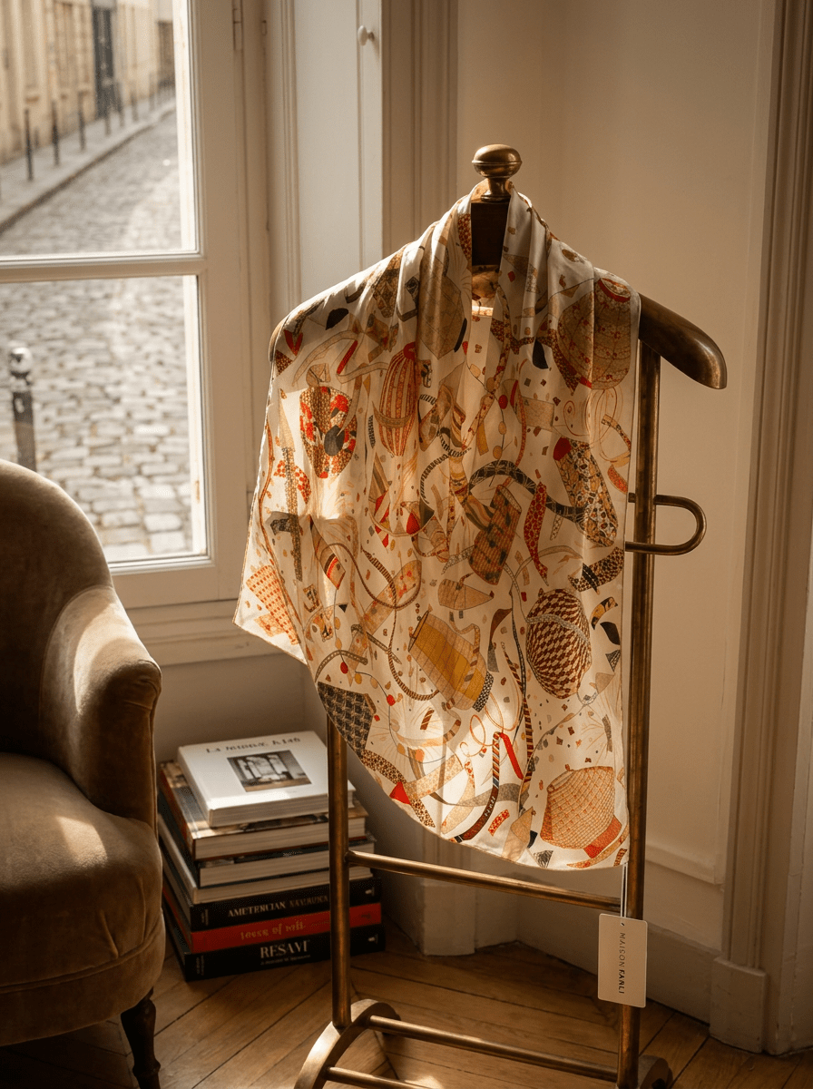 Foulard Maison Fanli Lanterne Rosse e Verdi
