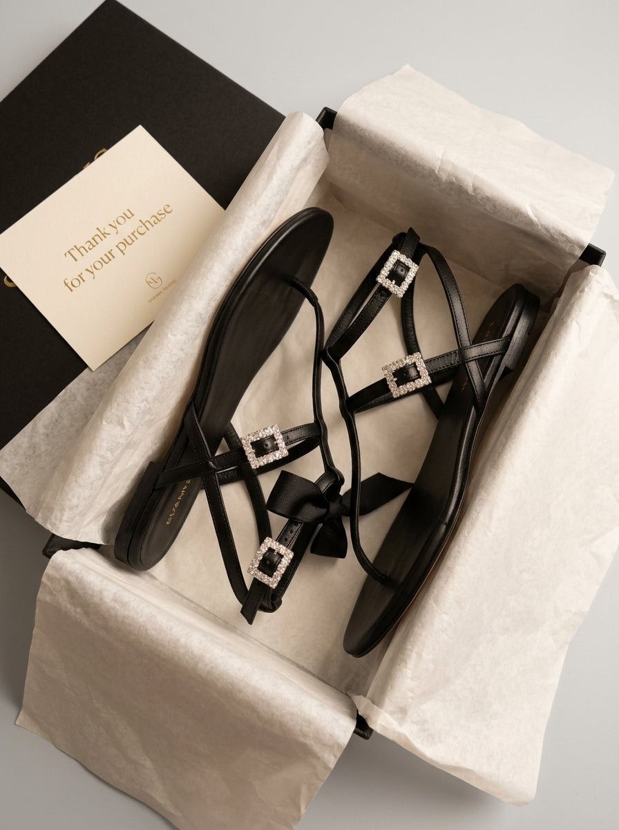 Sandalia le Capprei Marina Black Strass