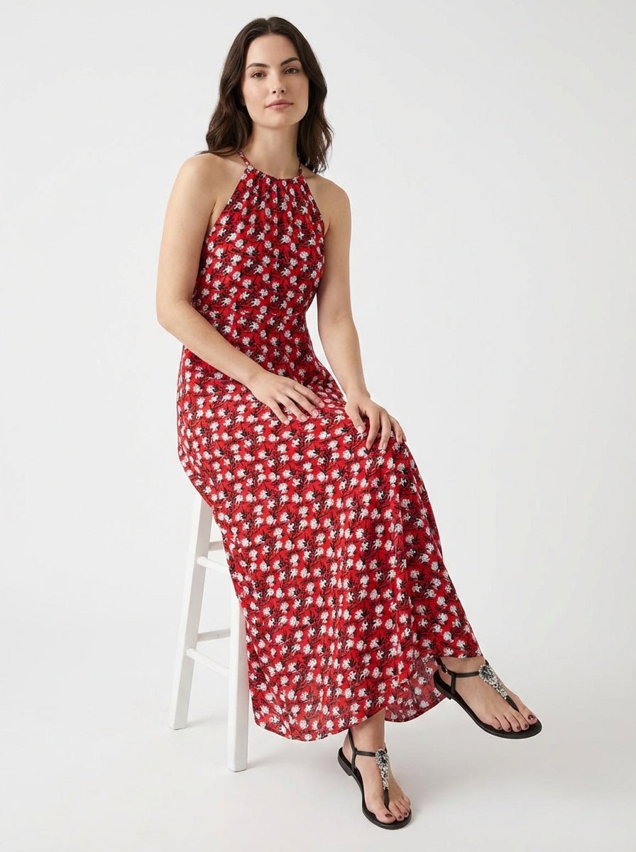 Mondo e Colori Robe en soie Kalmia Ceinture à imprimé floral