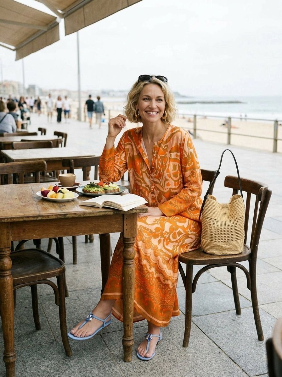 Vestido One Season Llew Maxi Valencia Naranja