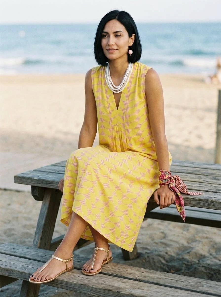 Abito Zen Ethic Miana Sl Cap Estel Giallo