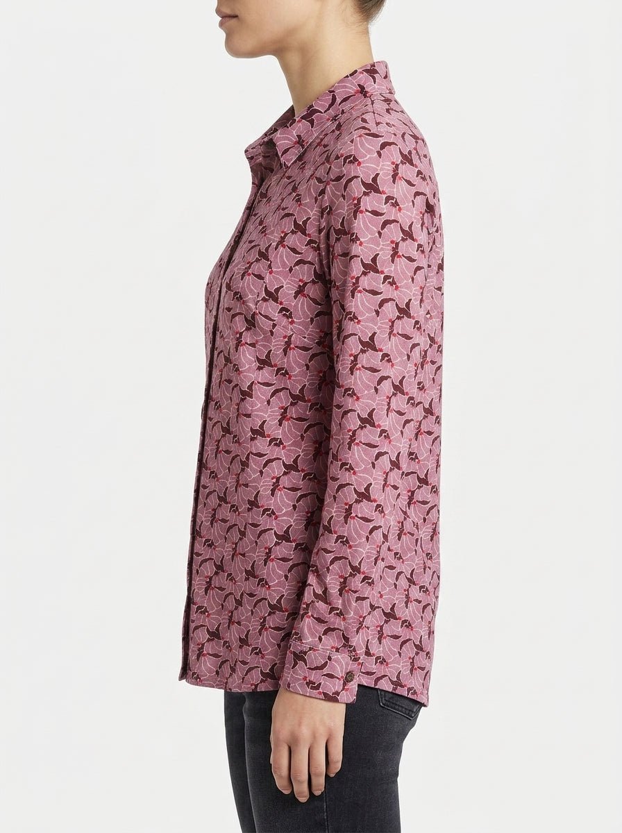 Camisa Justmine Punto Flores Lila