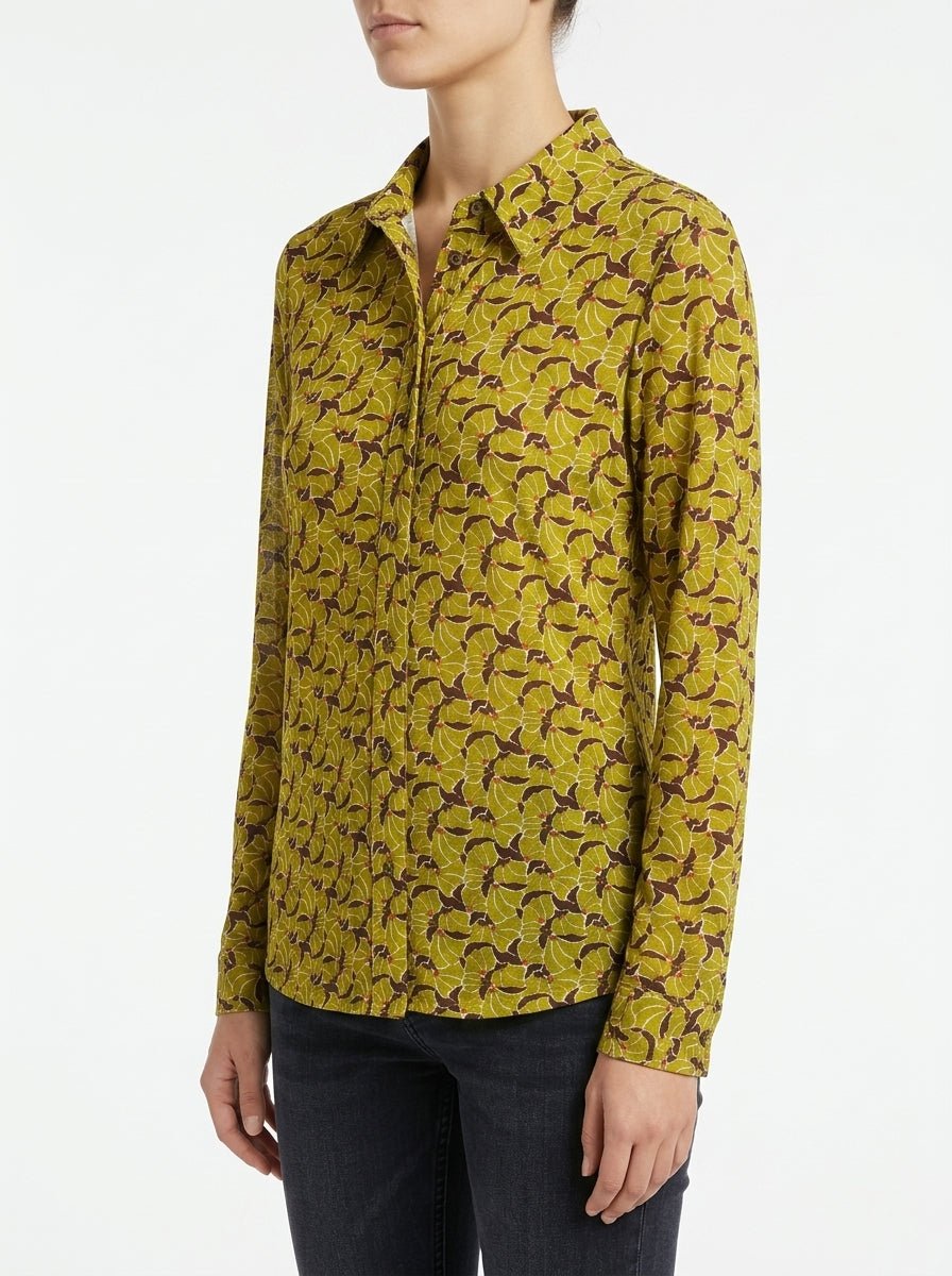 Camisa Justmine Punto Flores Pistacho